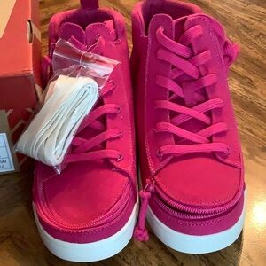 Billy Hot Pink Lace Up Mid Top Sneakers